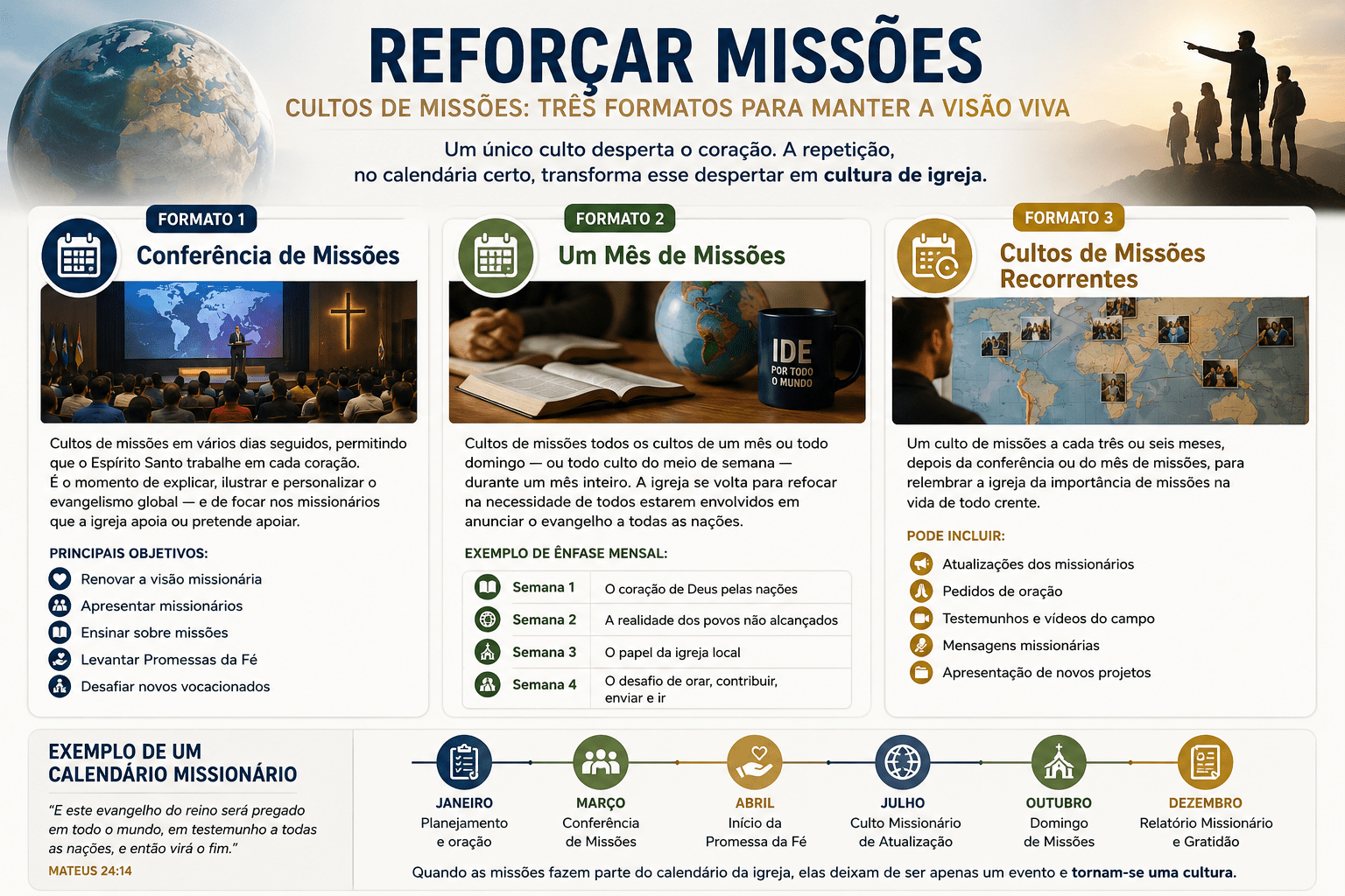 Três estratégias para manter a visão missionária viva na igreja, culto de missões