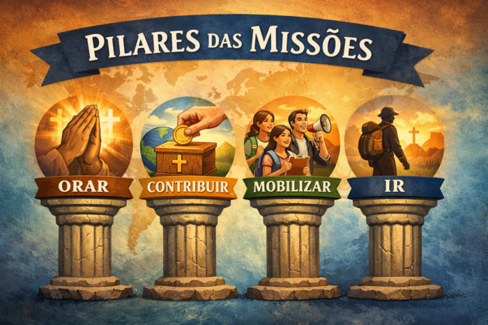 Missões 1 Os quatro pilares de missões: Orar, Contribuir, Mobilizar e Ir